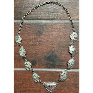 Rick Tolino Vintage Turquoise Sterling Silver Navajo Necklace